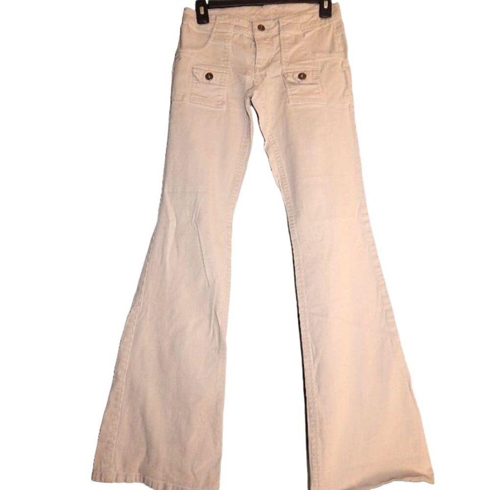 Younique Women’s Juniors Size 3 Light Tan Khaki Cotton Stretch Flare Jeans